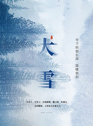 仲冬千秋雪传统节气地产海报