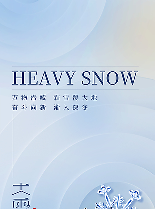 霜雪覆大地传统节气海报