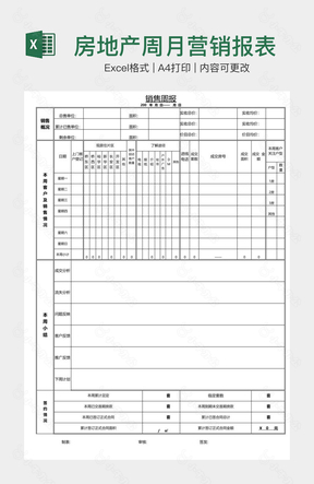 房地产周月营销报表