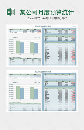 某公司月度预算统计
