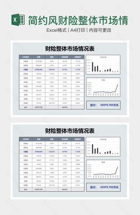 简约风财险整体市场情况表