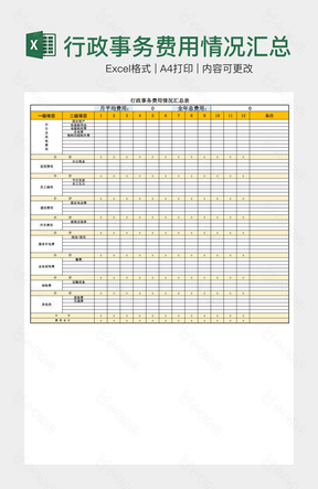 行政事务费用情况汇总表