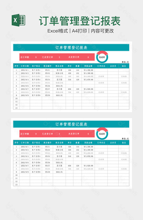 订单管理登记报表