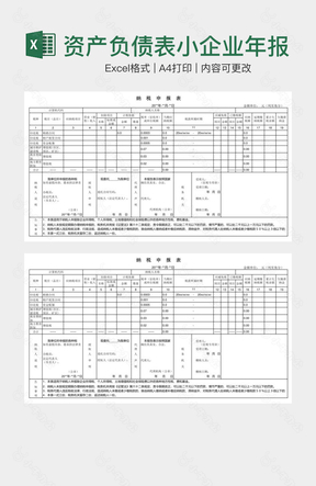 资产负债表小企业年报