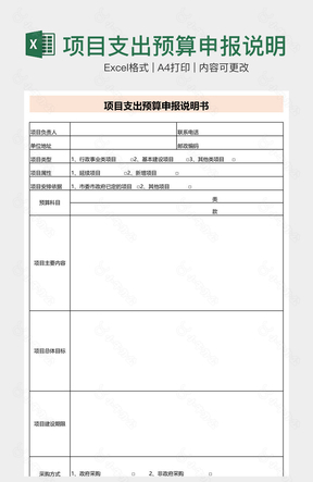 项目支出预算申报说明书