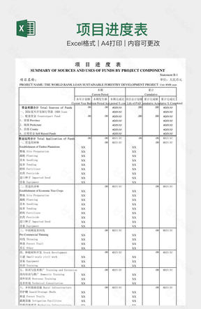 项目进度表