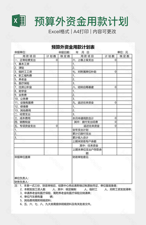 预算外资金用款计划