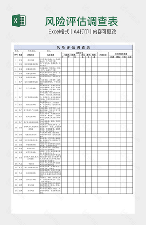 风险评估调查表