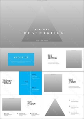 蓝白灰高级感扁平化演示汇报Keynote模板