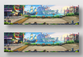 卡通创意横版游戏场景界面