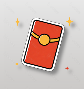 红色手机红包可爱卡通插画